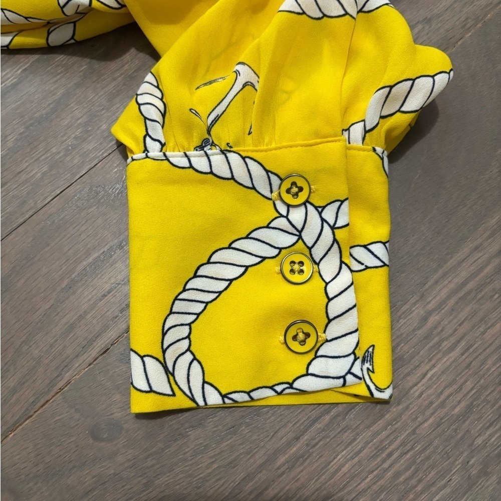 Cabi #5707 Reef Knot Blouse. Yellow Size small - Picture 6 of 9